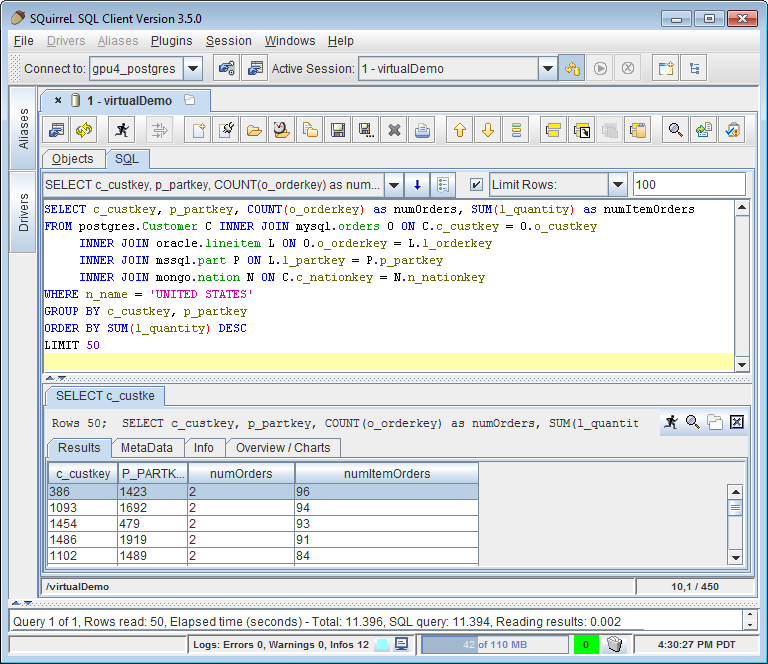 Multi-source Reporting with SQuirreL SQL